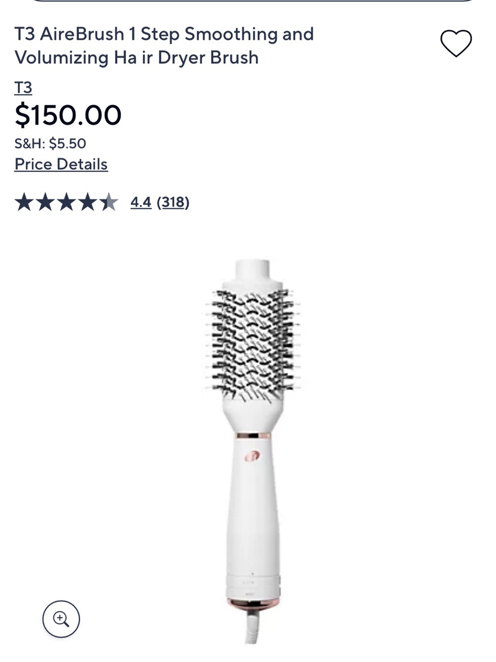T3 AireBrush 1 Step Smoothing Volumizing Hair Dryer Brush